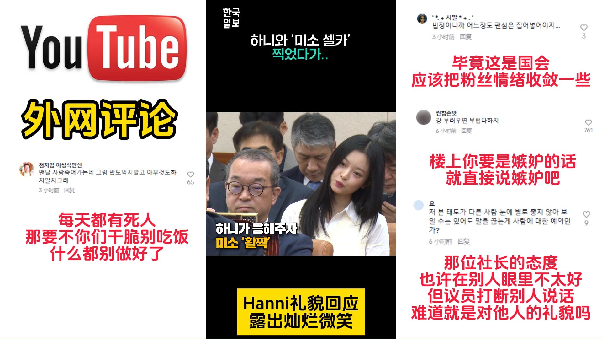 韩高管国会合照Hanni遭议员怒批,鲸粉反击:打断别人说话礼貌吗?哔哩哔哩bilibili