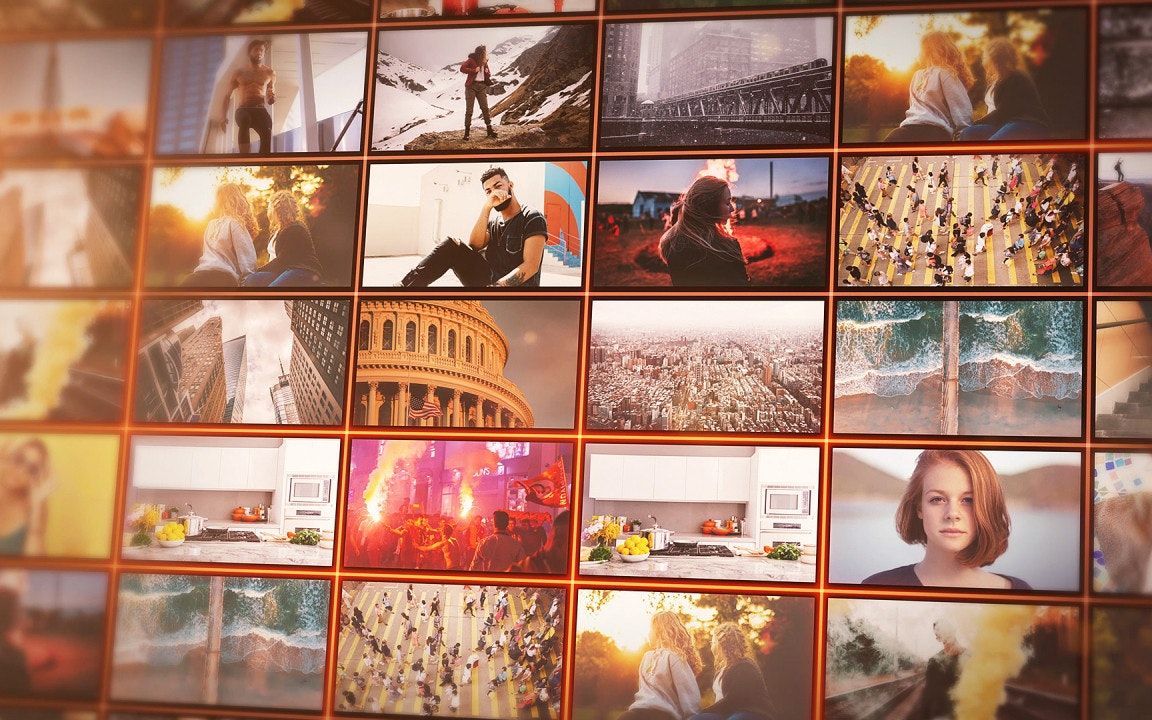 pr模板 | 人物网络照片墙组合动画视频素材剪辑高级时尚简短介绍宣传