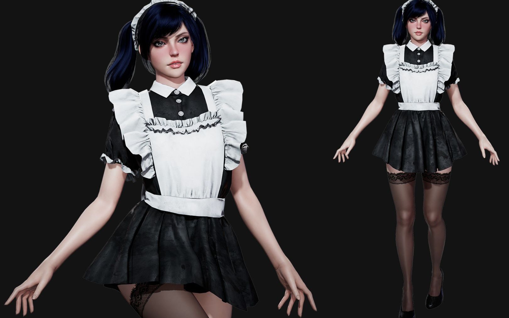 【unity素材推荐】可爱性感女仆装扮女性角色 maid girl 推荐指数