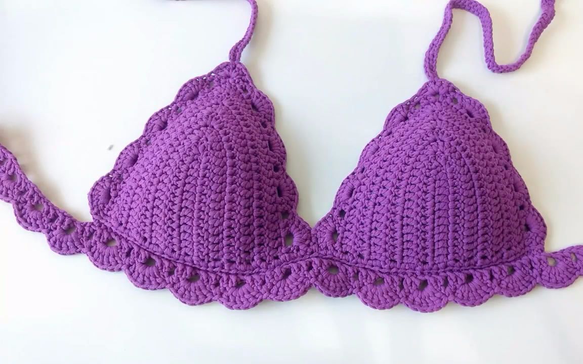 【针织diy】用毛线钩织"文胸"的方法,手把手教你学会