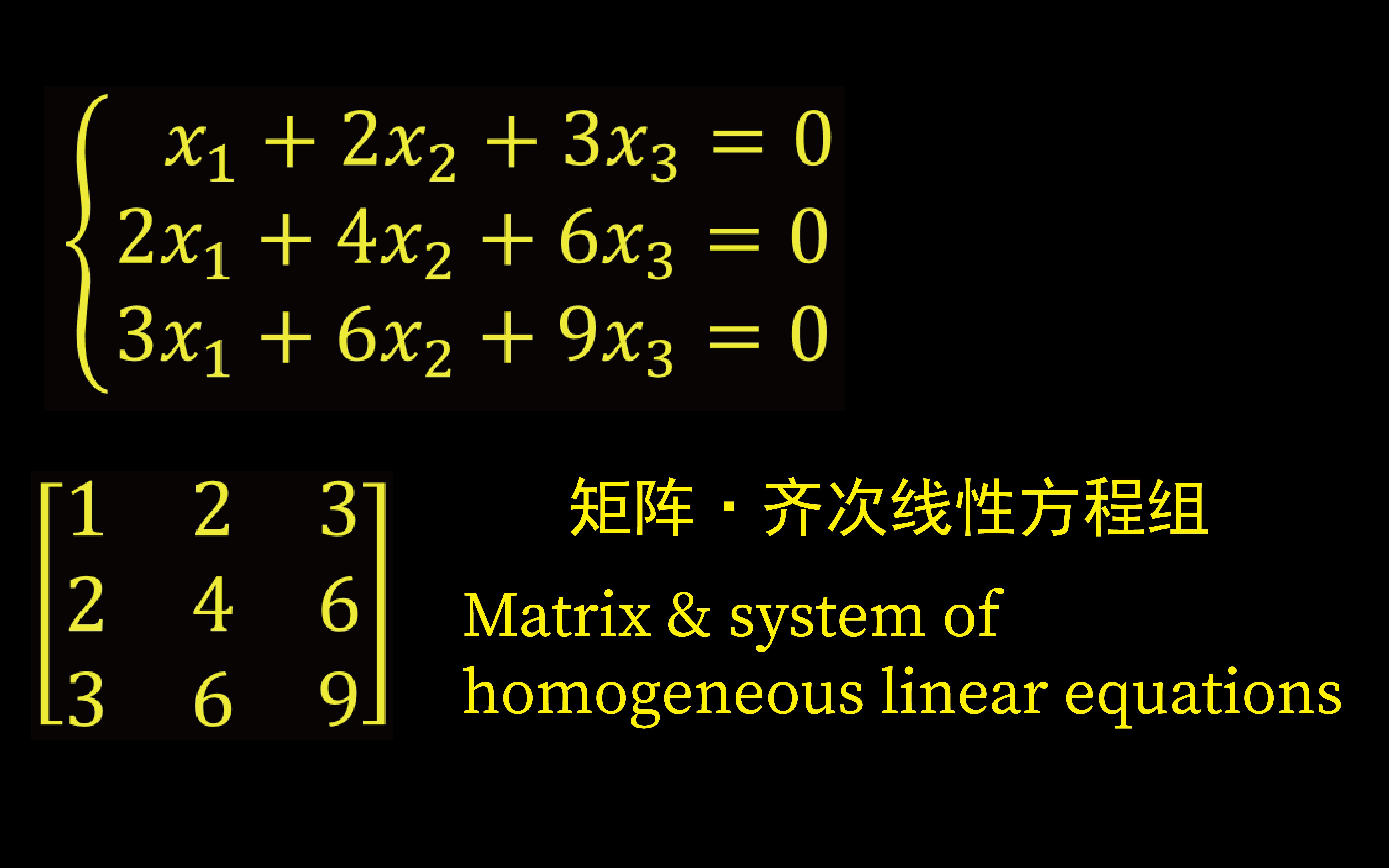 [图]【俗说矩阵】 用矩阵解齐次线性方程组这要这么几步就搞定了！真的好简单