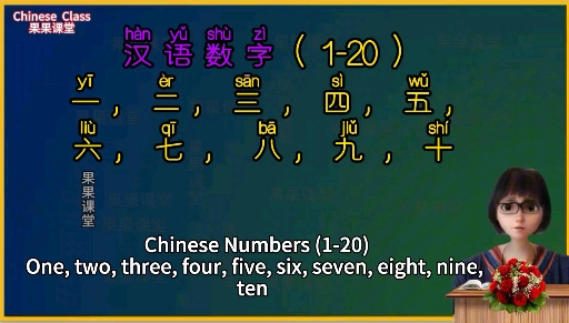 數字1到20 粵語讀音