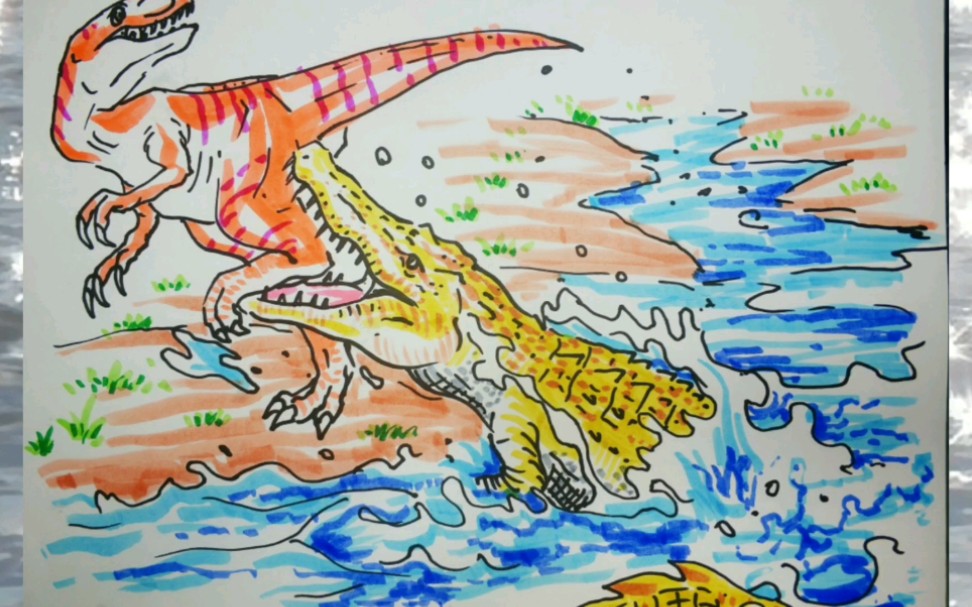 简笔画恐鳄淡水河岸的生态位最适合鳄鱼自打有了鳄鱼喝水就不是一件