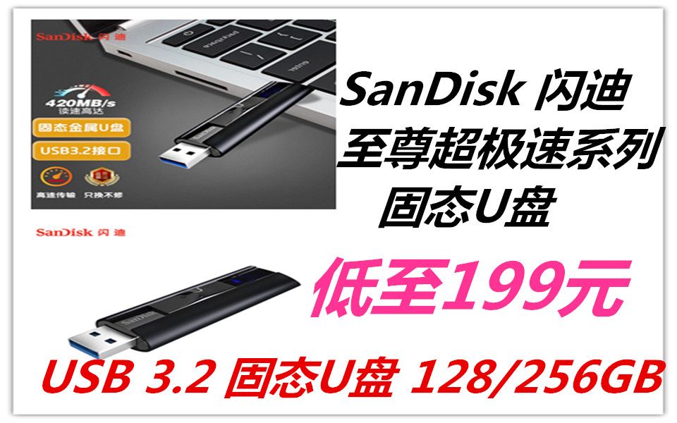 SanDisk 闪迪 至尊超极速系列 CZ880 USB 3.2 固态U盘哔哩哔哩bilibili