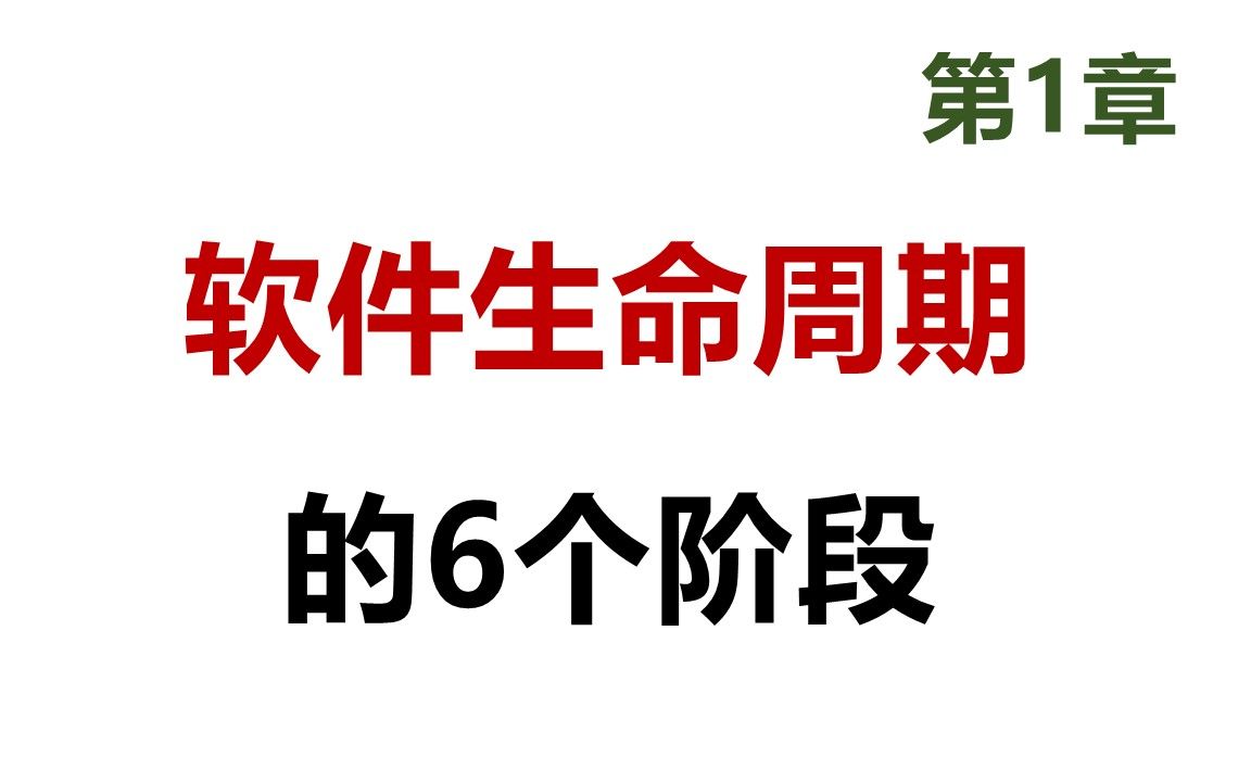 41 软考 网络工程师 软件生命周期的6个阶段哔哩哔哩bilibili