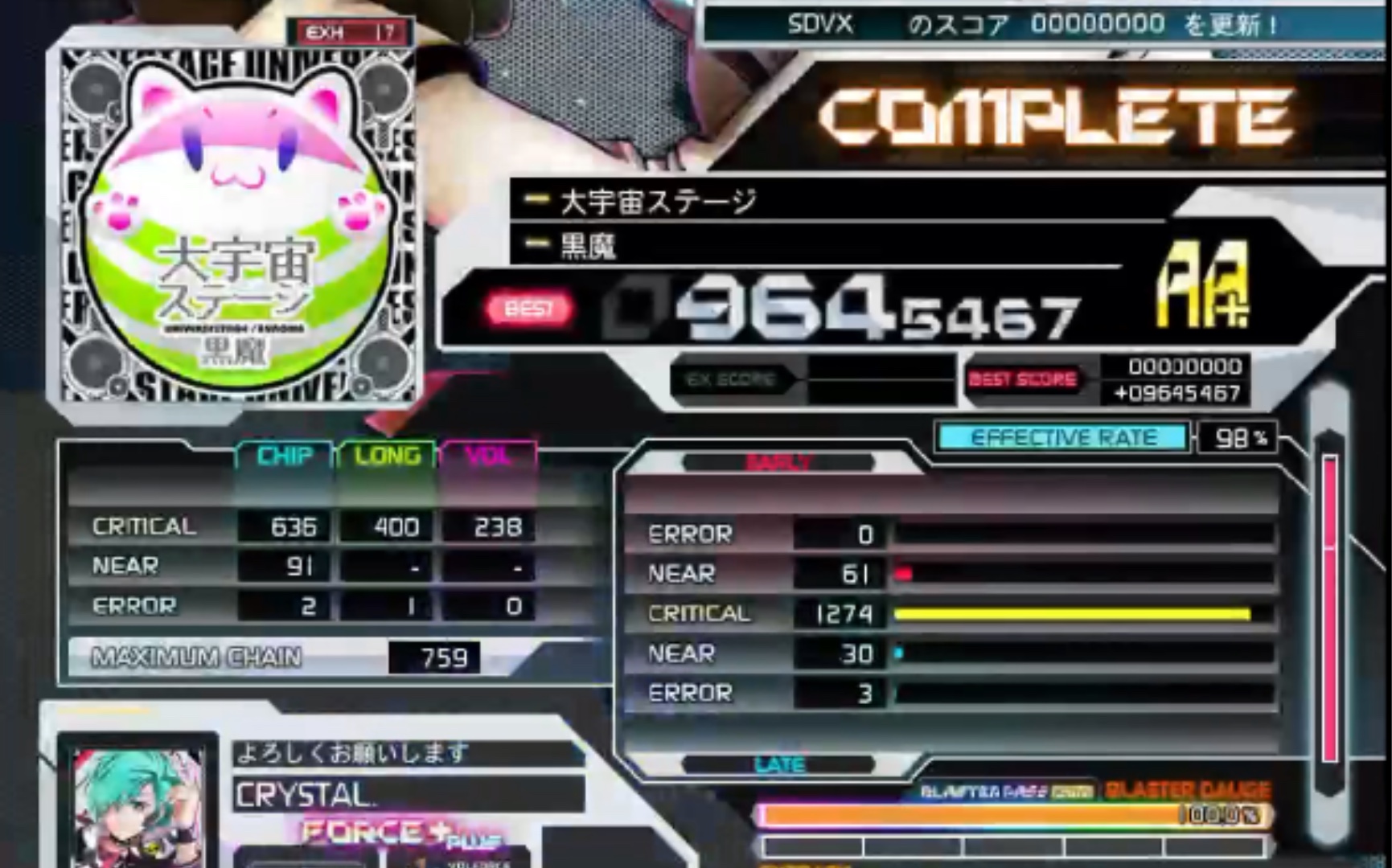 sdvx纯键盘大宇宙stageexh17