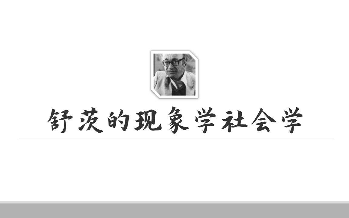 舒茨的现象学社会学哔哩哔哩bilibili