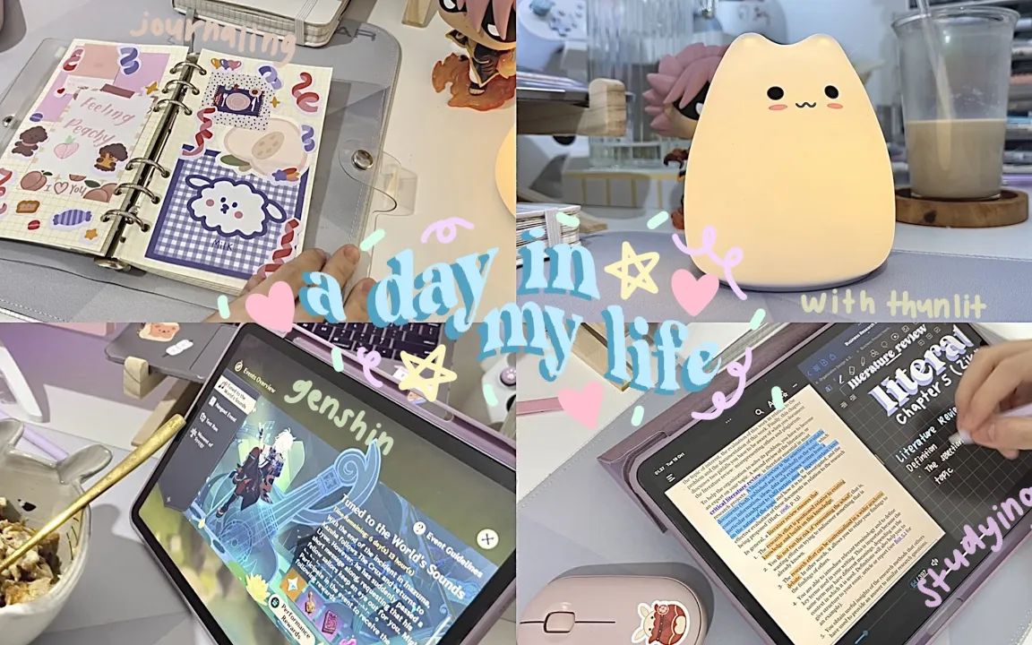 [图]油管VLOG搬运丨@yolan lim@丨a day in my life: cat lamp unboxing, journal with me, gensh