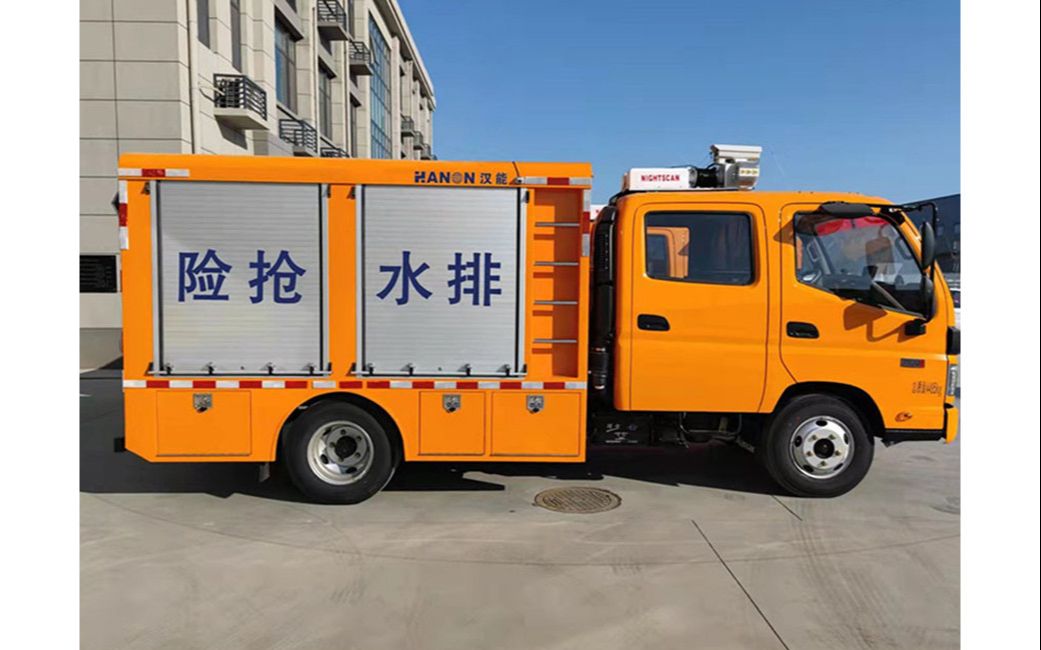 汉能1000立方大流量排水抢险泵车,龙岗现场排水演示!