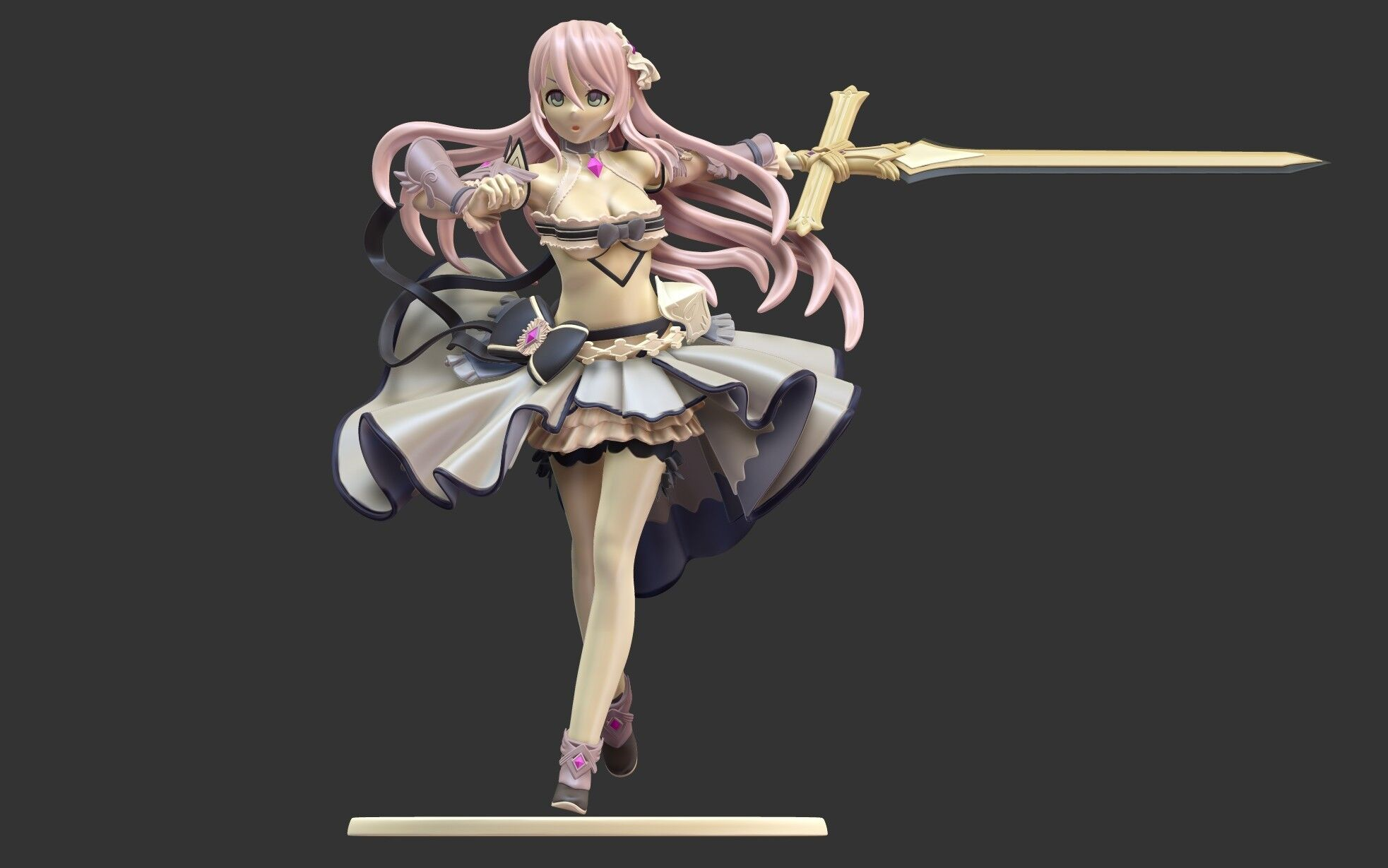 《公主连结re:dive》姐剑星野静流3d手办模型制作渲染