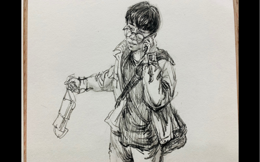 活动  【速写人物】打电话的人