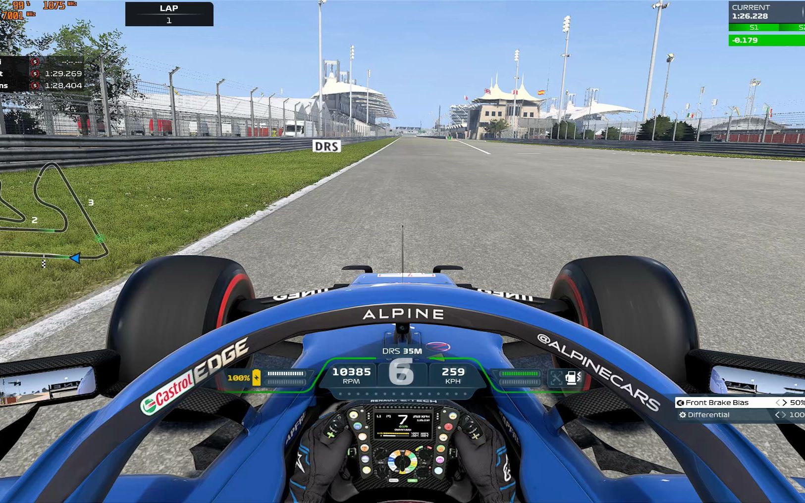 f1计时赛 无辅助 巴林萨基尔赛道 1.29.081