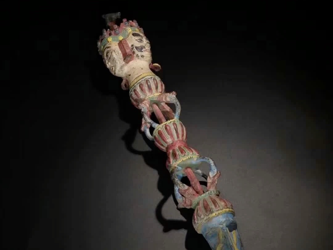 清早期 藏传佛教法器.铜胎彩绘金刚杵
