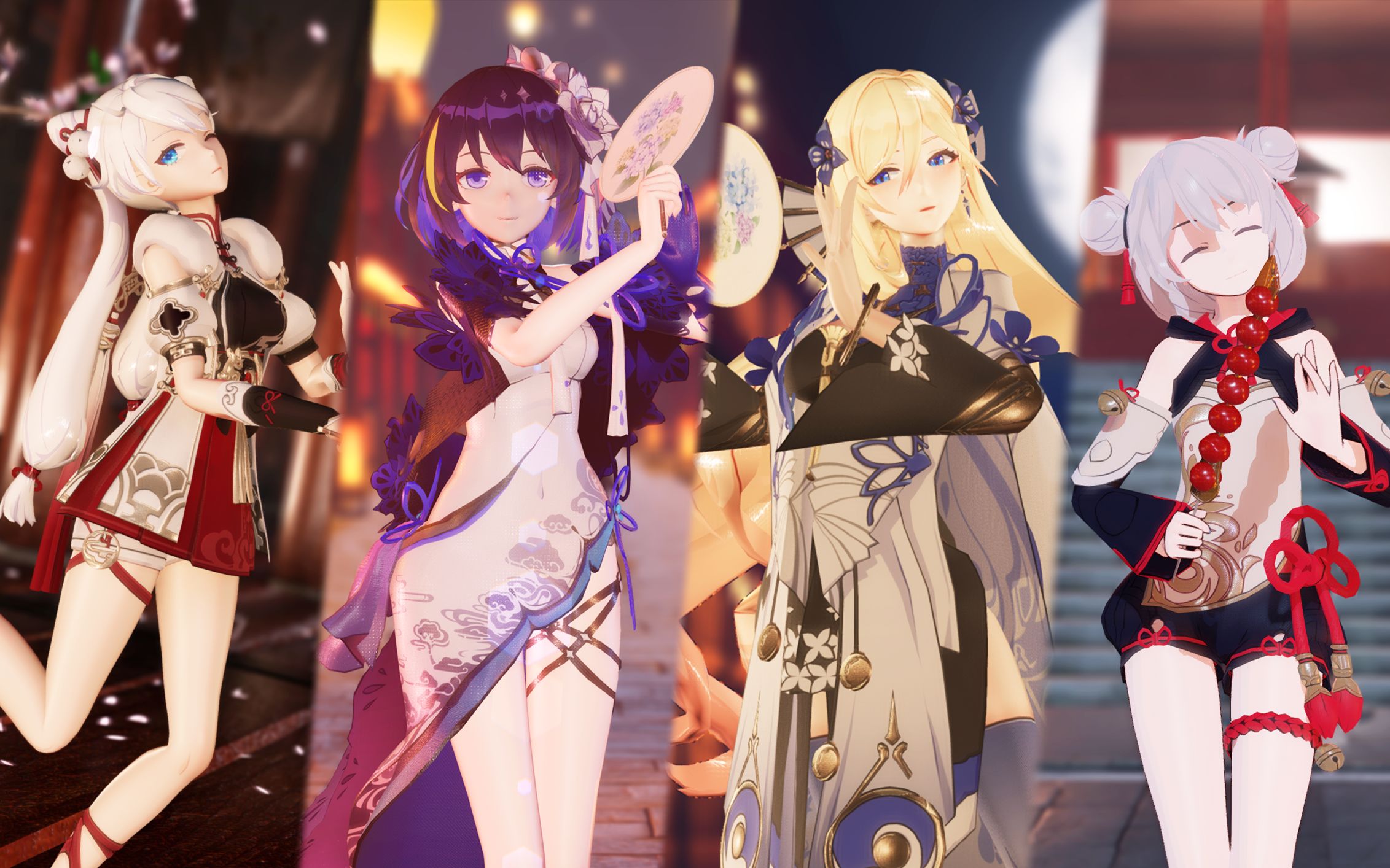 【崩坏3/极致渲染】千里邀明月,举杯共此时~ 旗袍装女武神们的千里