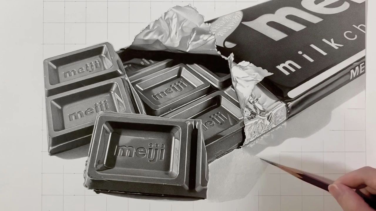 铅笔画 巧克力 - pencil drawing chocolate