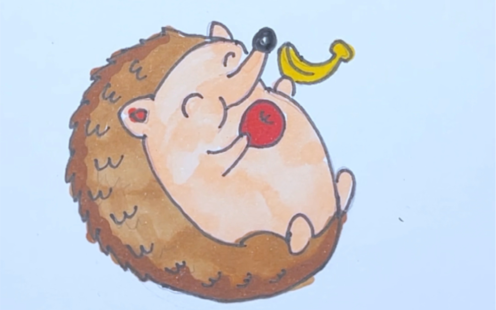 儿童简笔画 画一只可爱的小刺猬