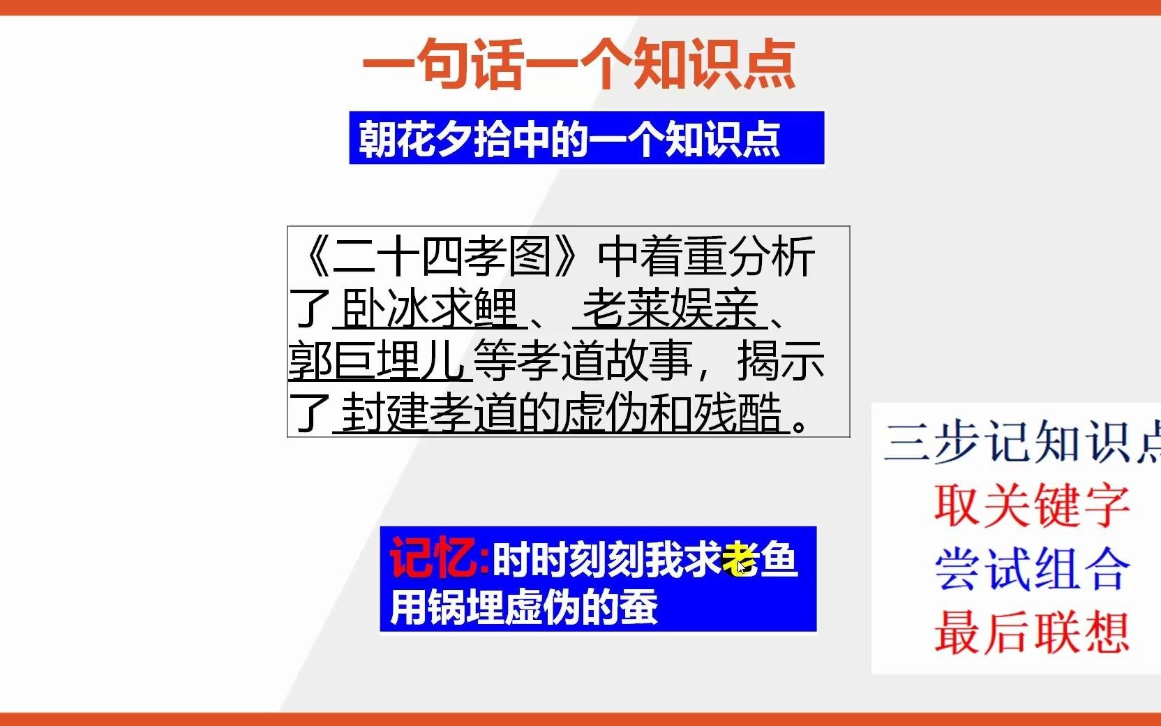 [图]初中语文知识点记忆：朝花夕拾二十四孝图主要内容