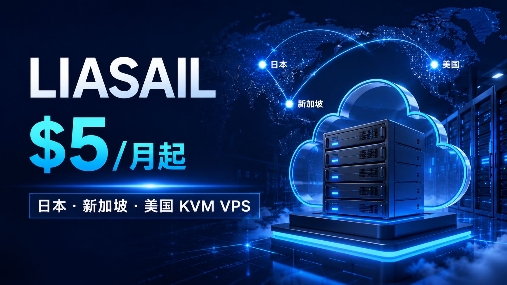 1 核 1G $5 / 月起!LIASAIL 测评:日本 / 新加坡 / 美国 KVM VPS