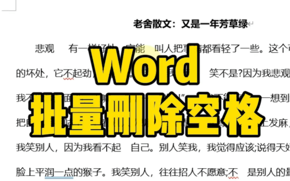 Word批量删除空格哔哩哔哩bilibili