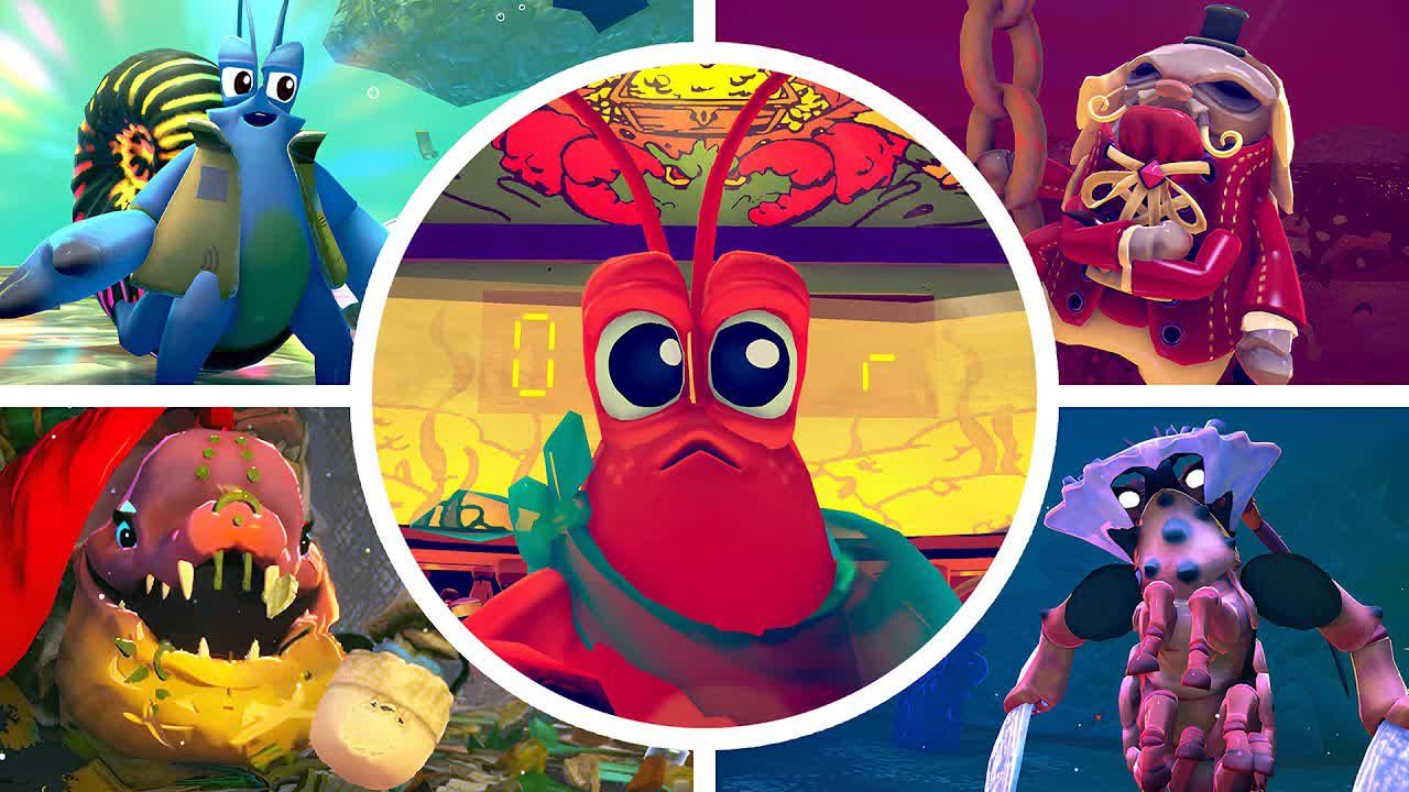 【4k60帧】海鲜类魂游戏《蟹蟹寻宝奇遇》hard难度全boss战 结局