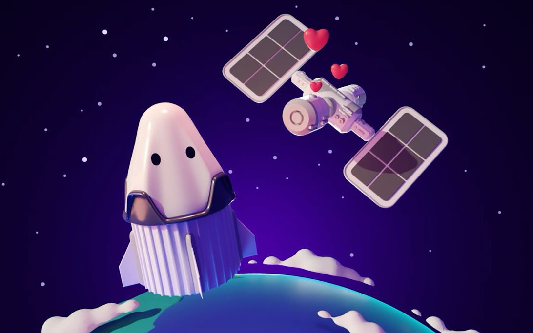 3d建模制作卡通太空站场景