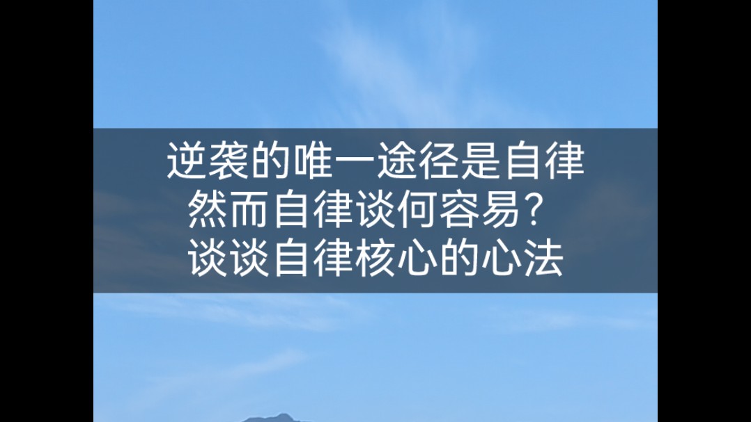 逆袭的唯一途径是自律,然而自律谈何容易?从底层分析自律的核心难点所在,找到自律的心法哔哩哔哩bilibili