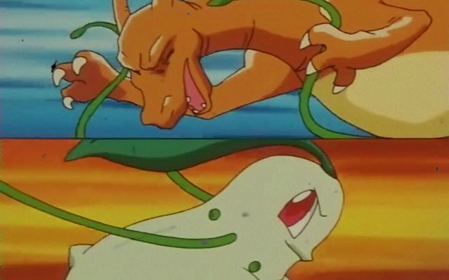 【宝可梦】老喷对战别人家的菊草叶和小智收服前的菊草叶