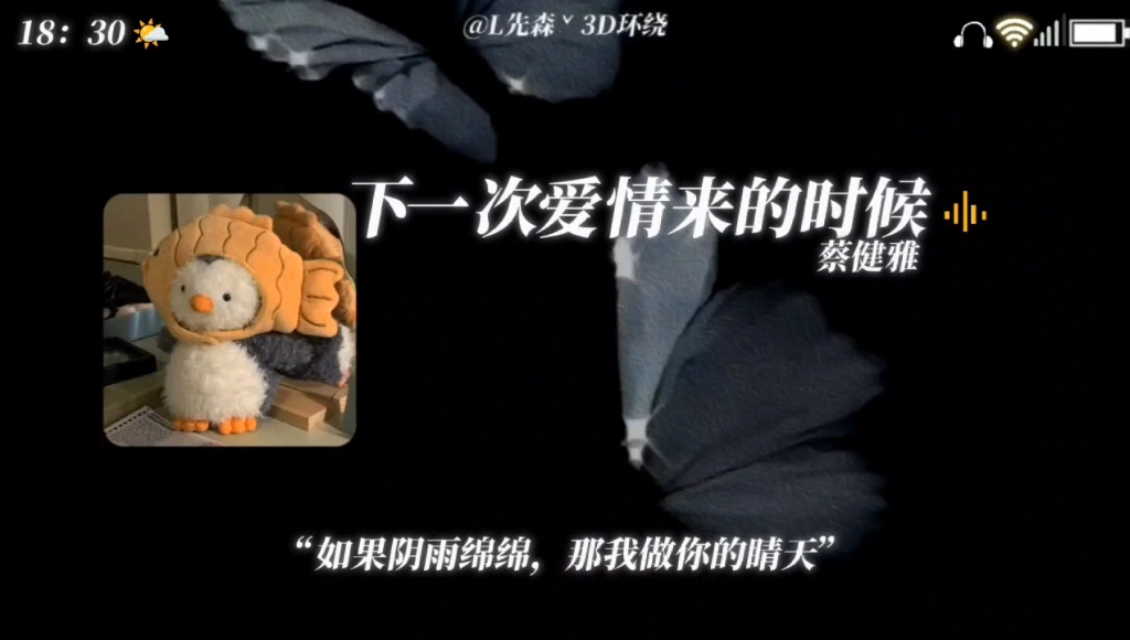 「日推歌曲-3d音效」《下一次爱情来的时候》蔡健雅 新歌速听