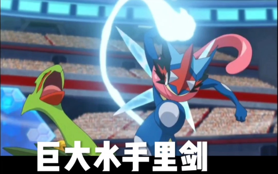 精灵宝可梦xyz,小智版甲贺忍蛙vsmege蜥蜴王,小智vs翔太