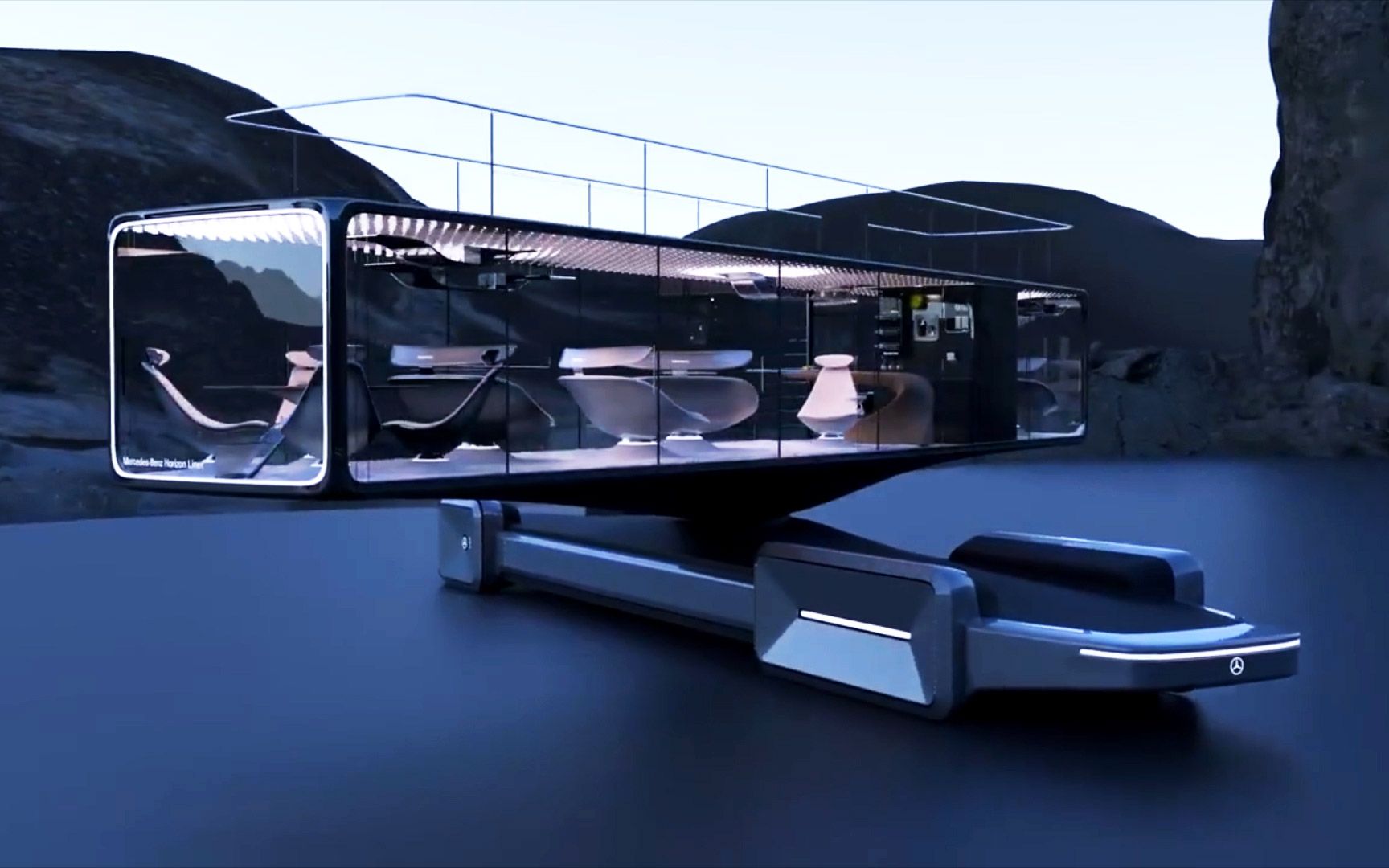 mercedes-benz future bus concept-梅赛德斯奔驰未来巴士概念车渲染,