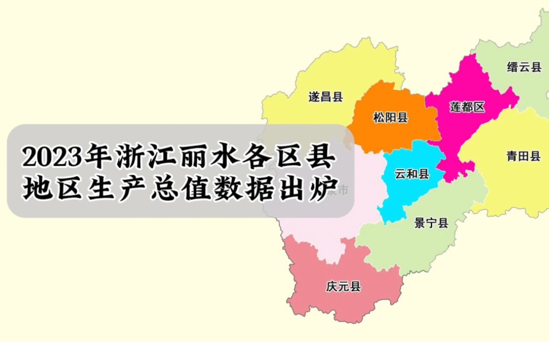 浙江丽水各区县2023年GDP数据出炉:莲都区第一,龙泉市超遂昌县哔哩哔哩bilibili