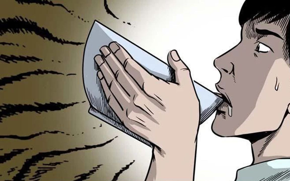 男子在公司加了四天班后,回家喝了妻子熬得肉汤,准