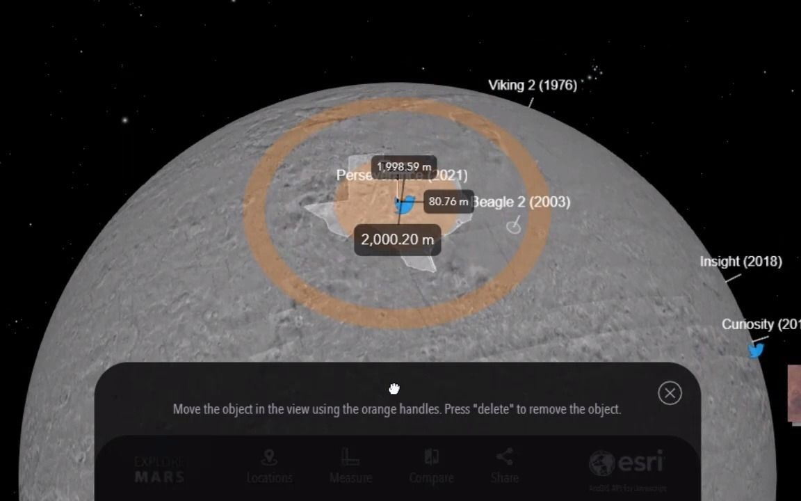 使用ArcGIS Explore Mars 3D App Mars 3D Globe在线应用程序探索火星地形、 火星车着陆点等哔哩哔哩bilibili