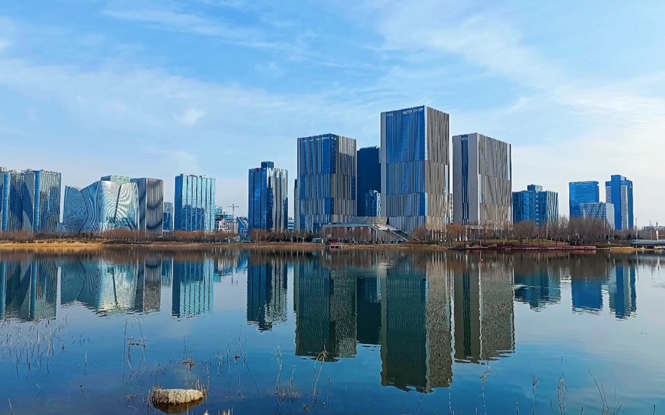 郑州龙子湖湖心岛,碧水蓝天美景如画_哔哩哔哩_bilibili