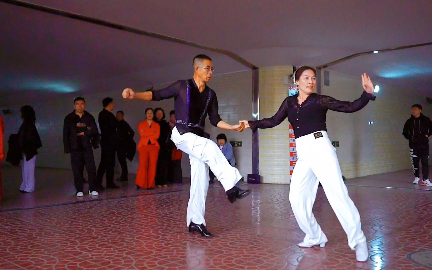 吉特巴《野花香》双人对跳,舞步动感好看,歌声嘹亮好听