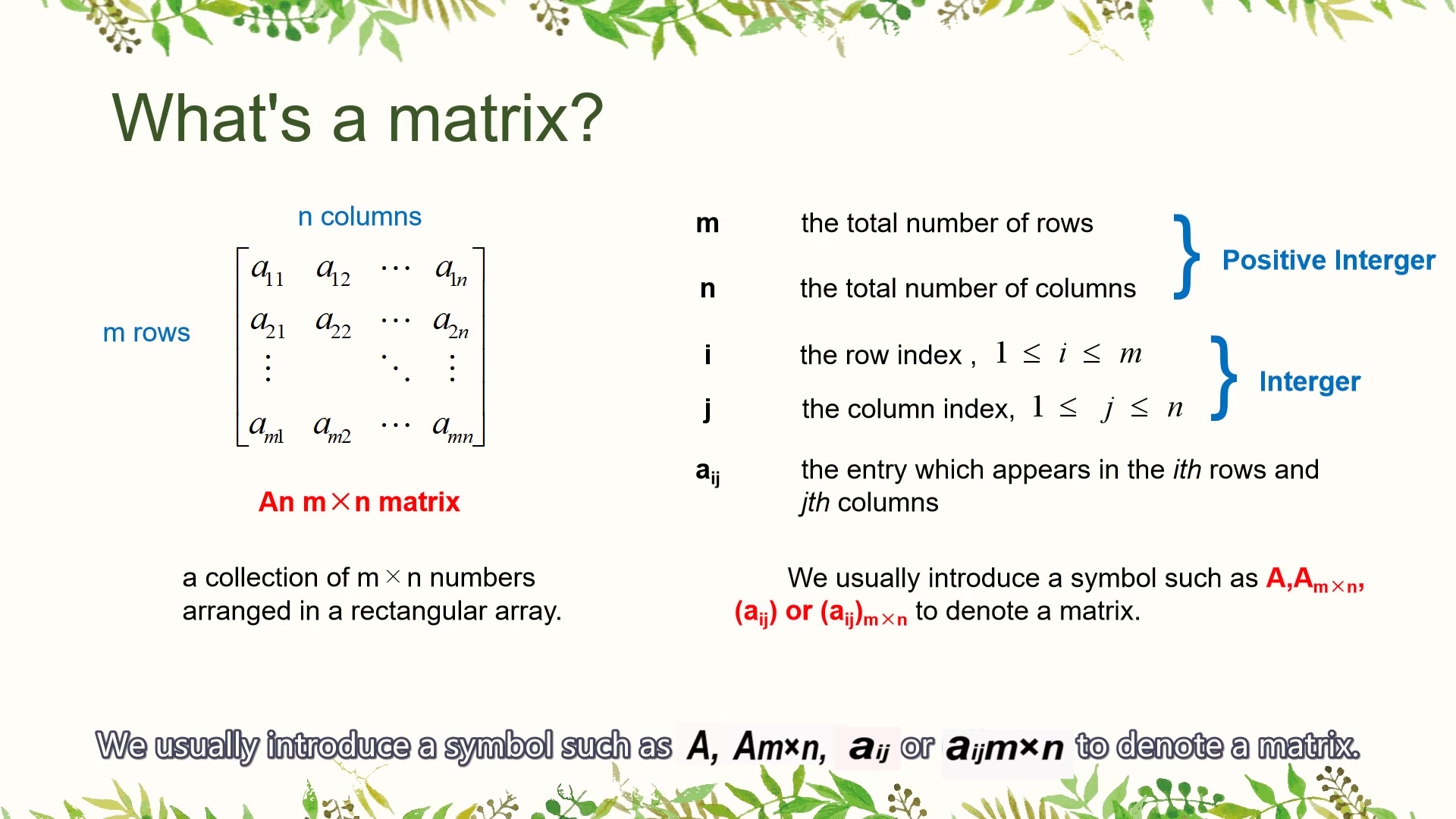 [图]Lesson1| the definition of matrix & 4 simple matrices