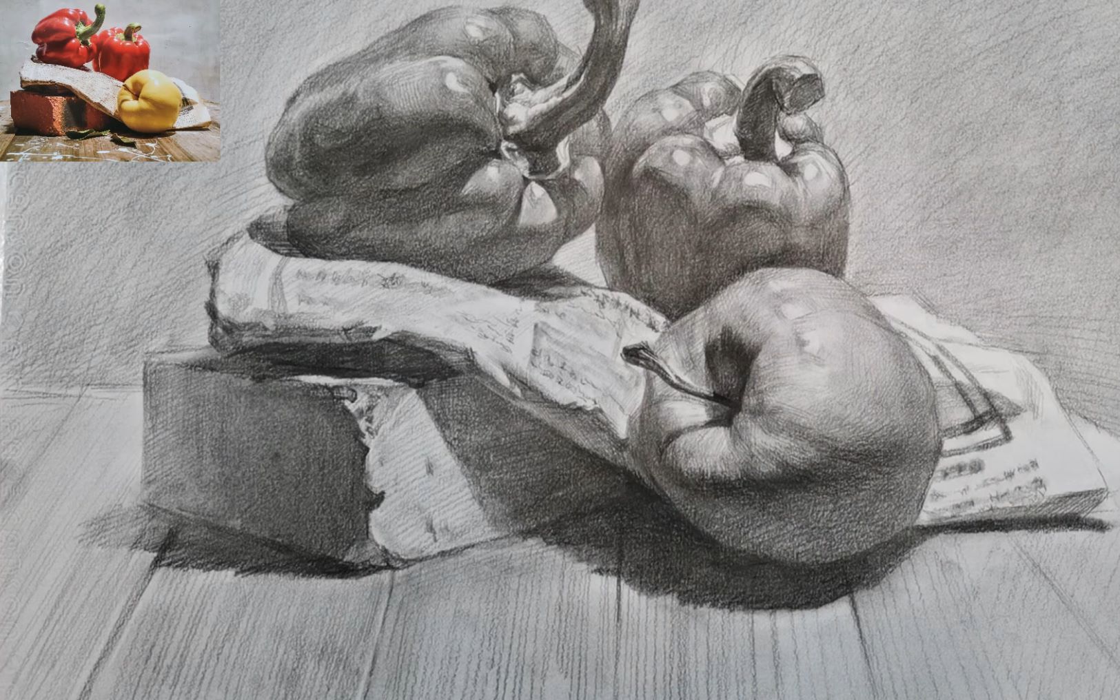 活动作品素描静物菜椒组合静物2