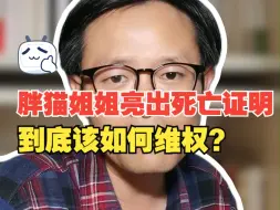 下载视频: 胖猫姐姐亮出死亡证明：到底该如何维权？