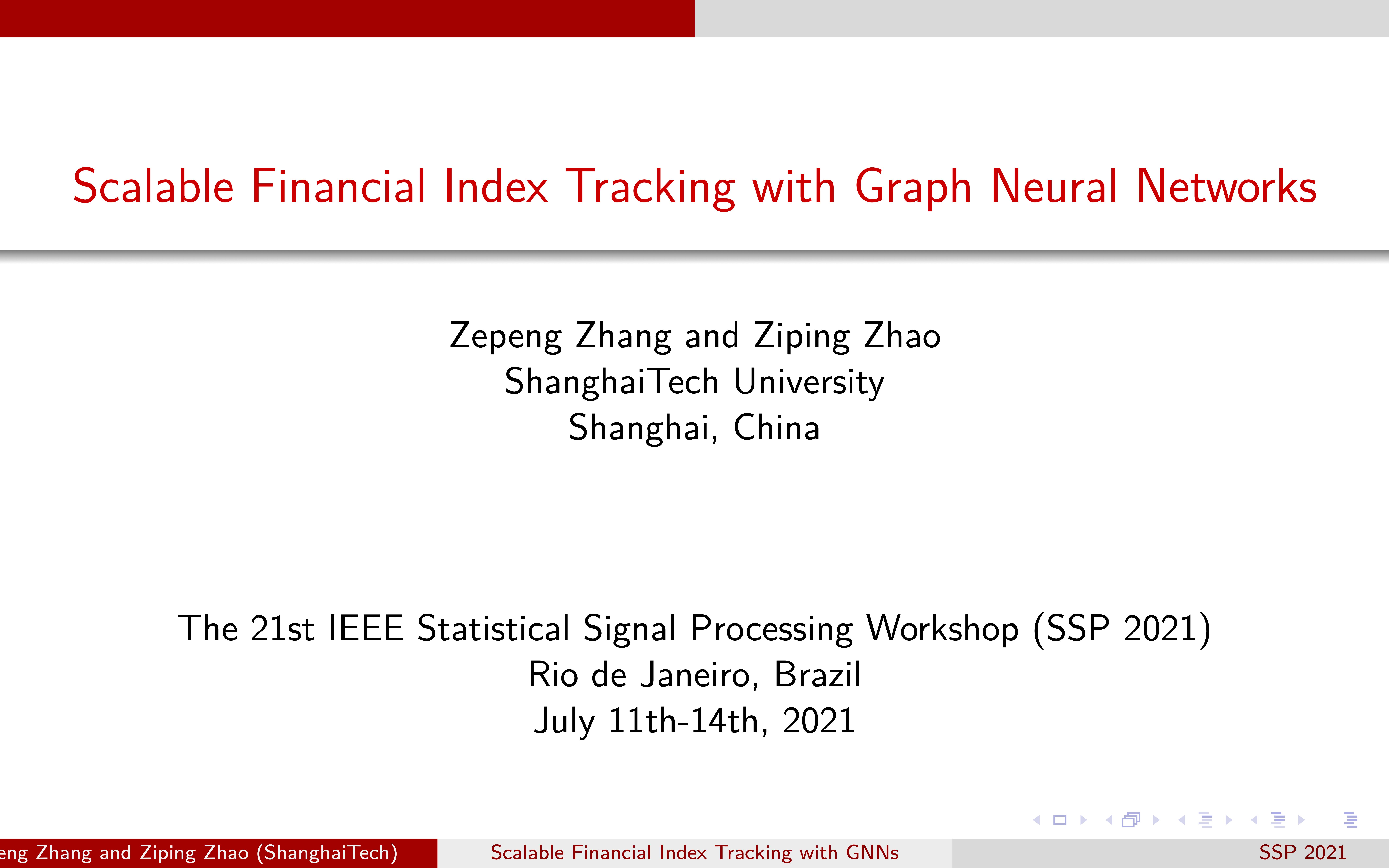 Scalable Index Tracking With Graph Neural Networks (SSP'21)哔哩哔哩bilibili