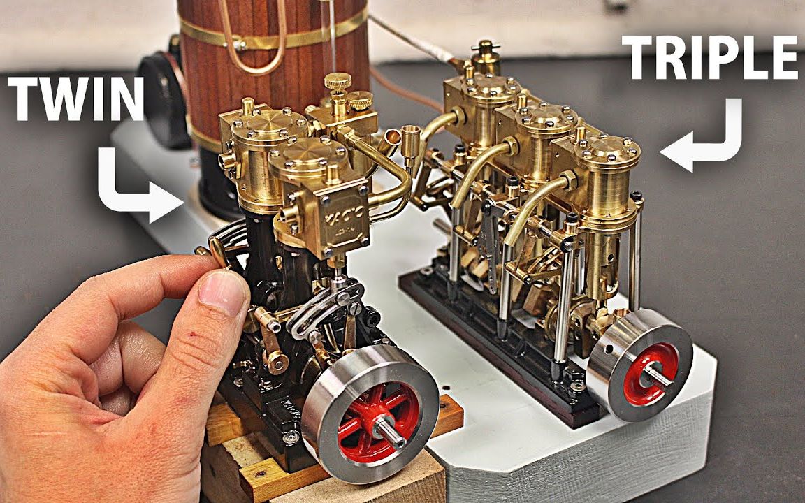 测试两缸 & 三缸迷你蒸汽发动机 | 作者:johnnyq90