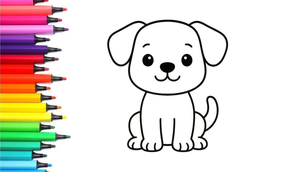 儿童简笔画|一步一步学画可爱狗狗#简笔画#涂鸦