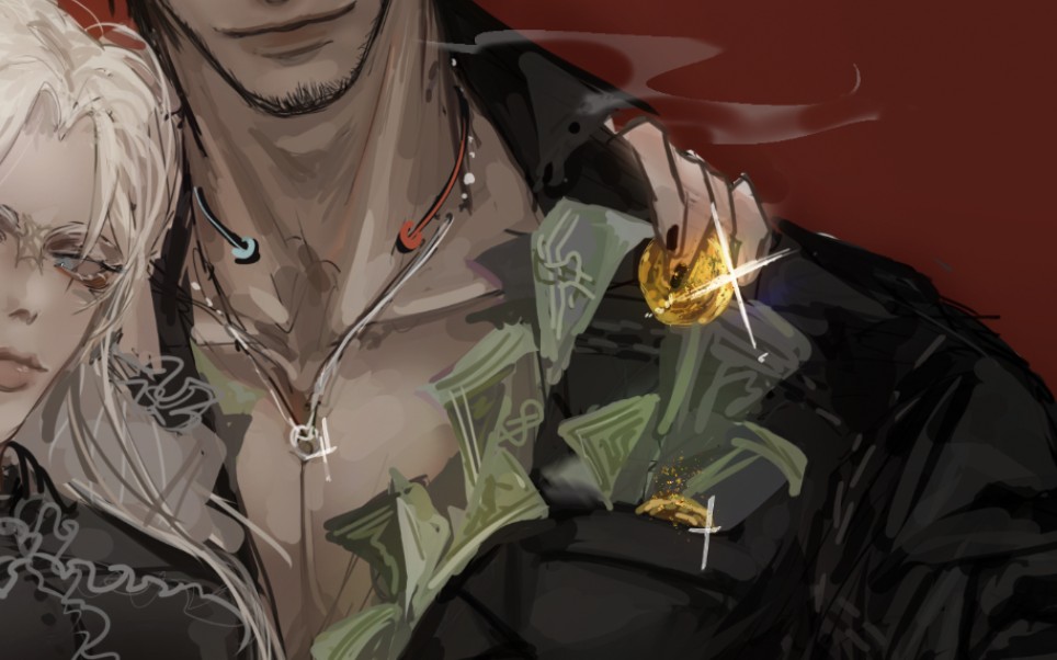 草率画一个卖身黑皮人男