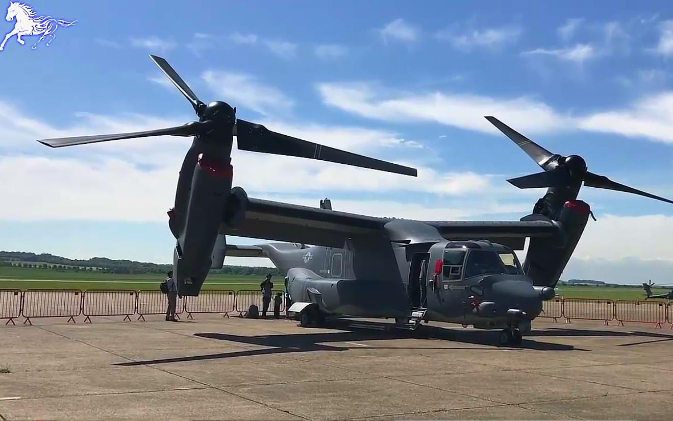 【福德航展-2017】美国空军 — cv-22b"鱼鹰"倾转旋翼机(2017/5)_哔哩