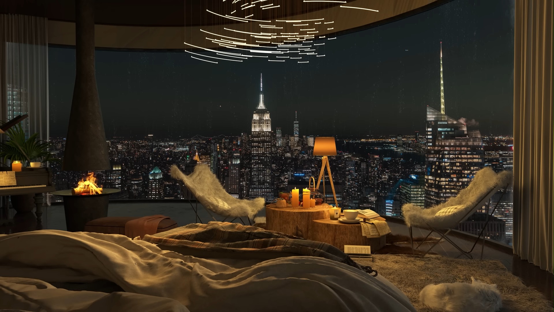 一饱览曼哈顿壮丽景色的豪华纽约公寓