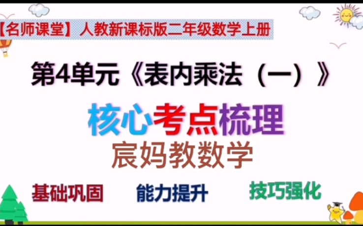 [图]微课：核心考点梳理《表内乘法（一）》人教版数学二年级上册第四单元总复习