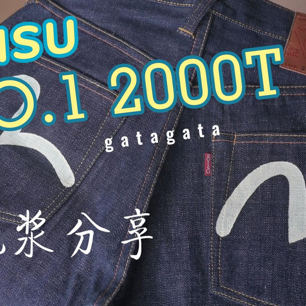 EVISU NO.1 2000T GATAGATA 牛仔裤脱浆过程分享_哔哩哔哩_bilibili