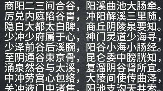 [图]十二经脉井荣俞经合歌诀，自用人声背诵