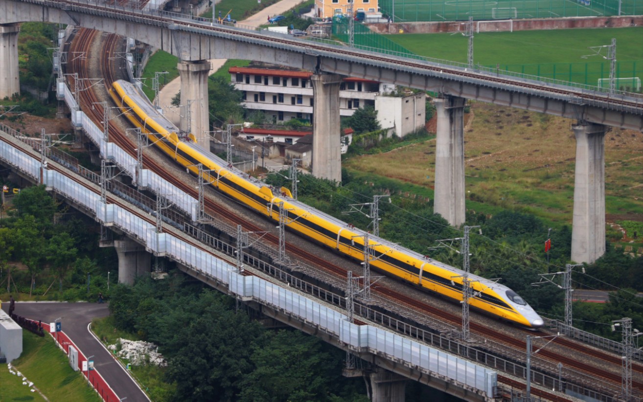 【检测列车】crh380aj-2808担当成渝高铁dj852/1次通过华兴村线路所