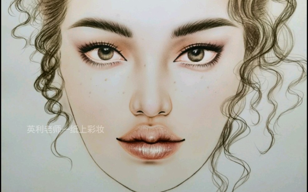 新娘纸上彩妆素描图片图片