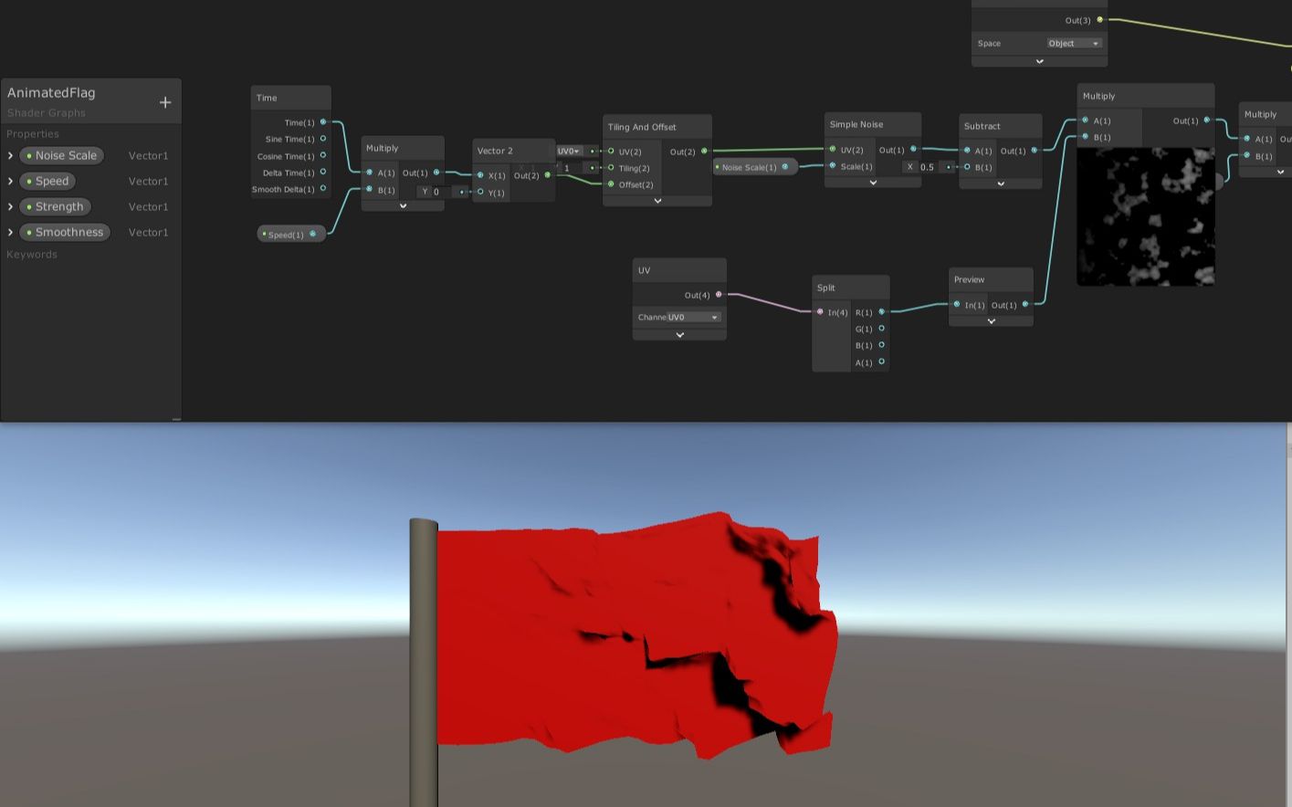 ShaderGraph制作红旗飘扬效果哔哩哔哩bilibili
